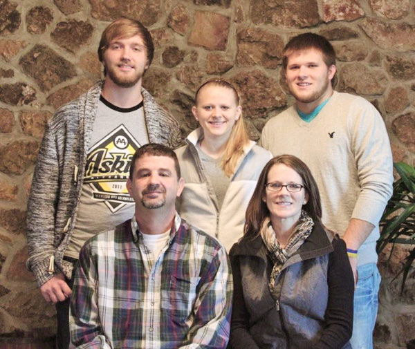 Back row: (left to right) Kendal, Shelby, Sterling
</br>Front row: Bill and Alisa